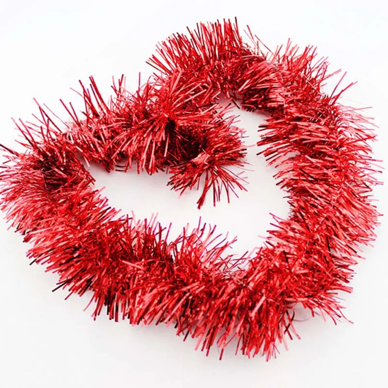 red 10 шт./лот 9 см* 200 см мишура гирлянды для рождественской елки украшения вечерние украшения - Цвет: red