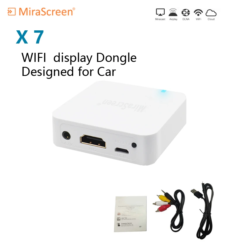 MiraScreen автомобильный WiFi дисплей ключ зеркальная коробка anycast Airplay Miracast DLNA GPS