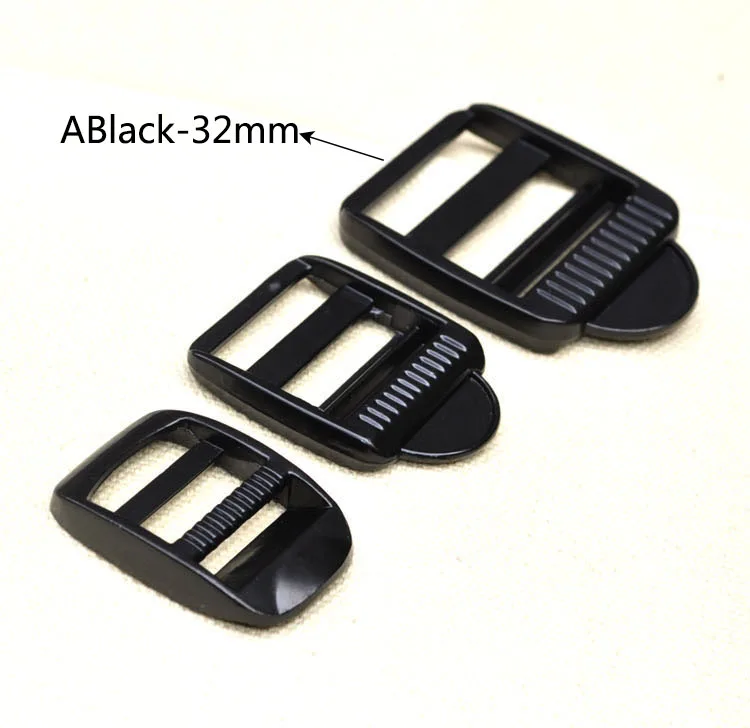 ABlack-32mm Meetee 4 шт. ID20/25/32 ммметалл Тройная рюкзак плечевой ремень двухщелевая Пряжка DIY тесьма на поясе для регулирования обхвата застежка с пряжкой аксессуар - Цвет: ABlack-32mm