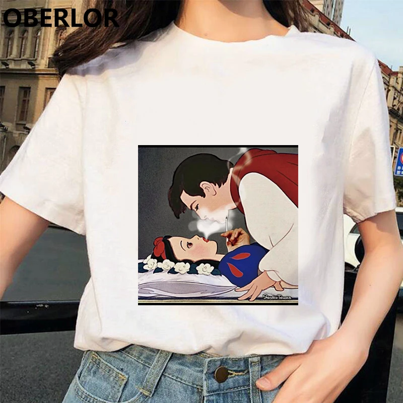 513640 Camisetas Verano Mujer футболка принцессы с принтом Золушки женская летняя белая с коротким рукавом Harajuku Эстетическая одежда - Цвет: 513640