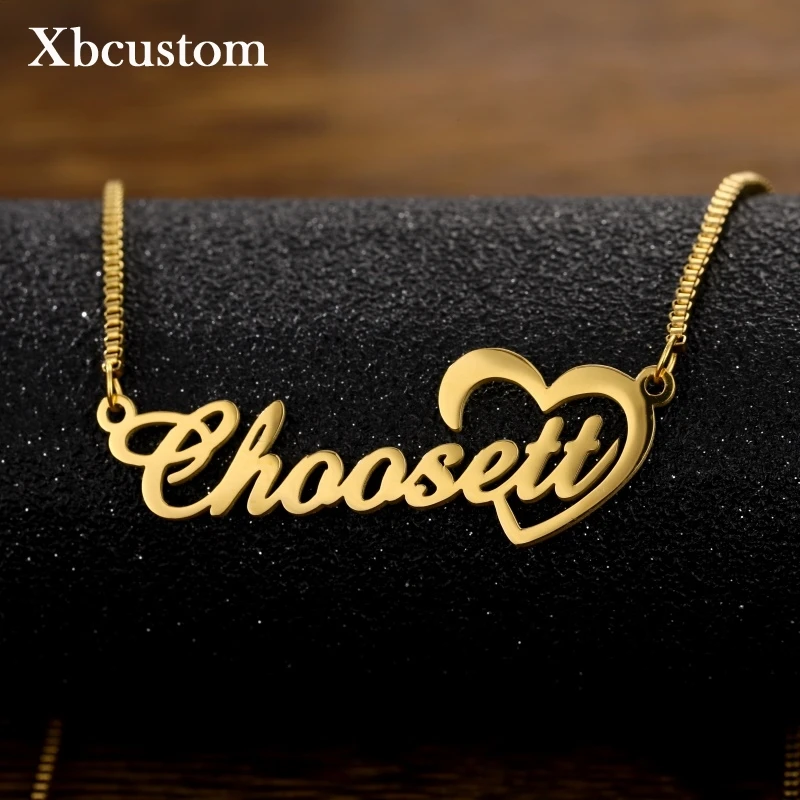 Ожерелье с именем на заказ для женщин цепочка из нержавеющей стали золотой