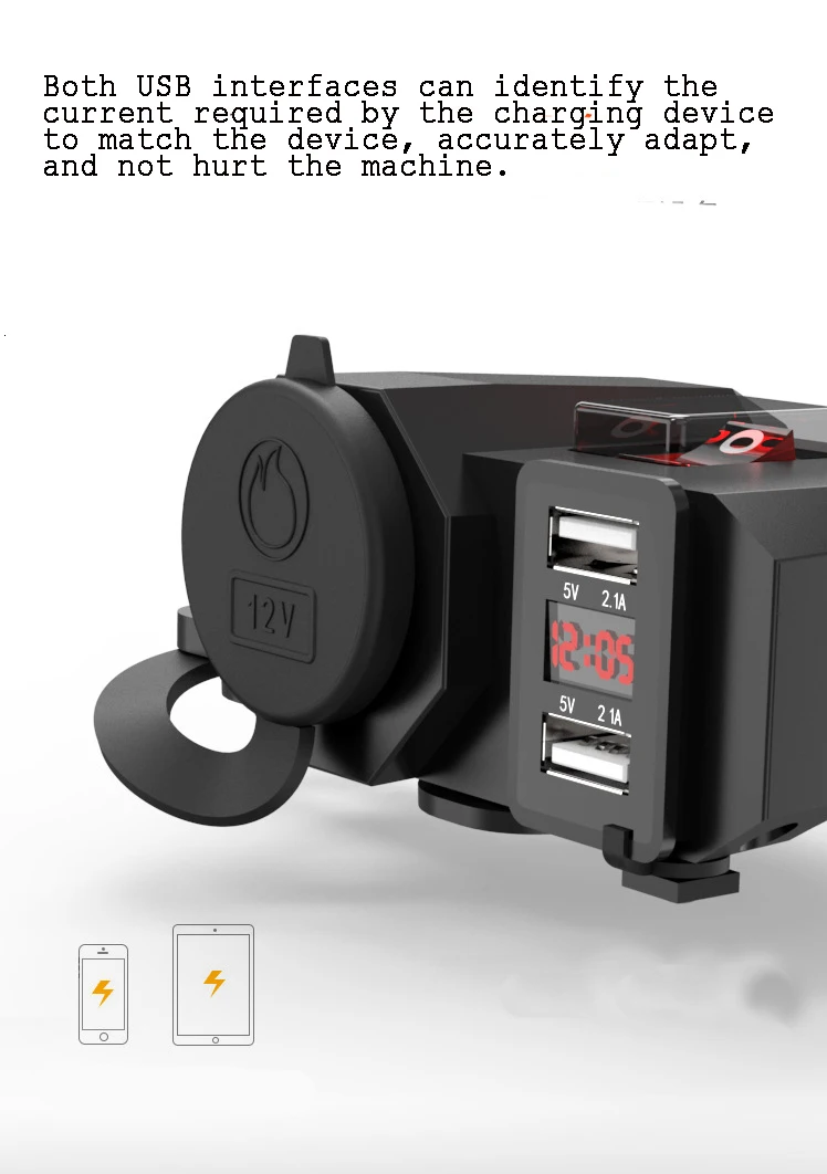 OHANEE moto rcycle USB зарядное устройство для телефона 12 В/24 В разъем прикуривателя Dual USB moto зарядное устройство светодиодный вольтметр Водонепроницаемый автомобильный стиль