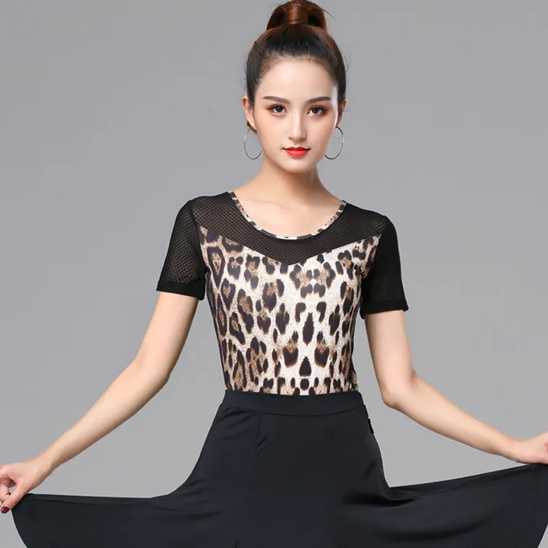 

Женский топ для латиноамериканских танцев, с леопардовым принтом, весна-лето, 2020