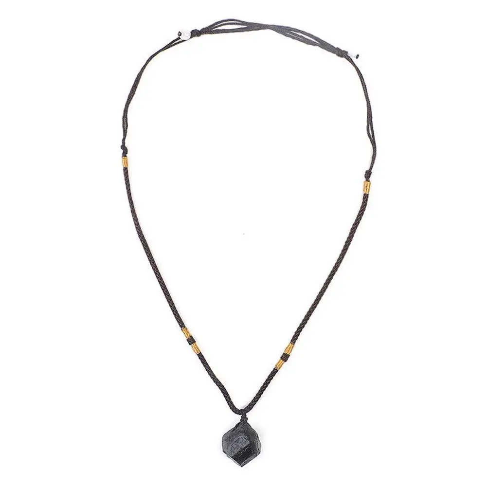 1 шт. черные ожерелья с натуральным кристаллом очаровательные турмалином и