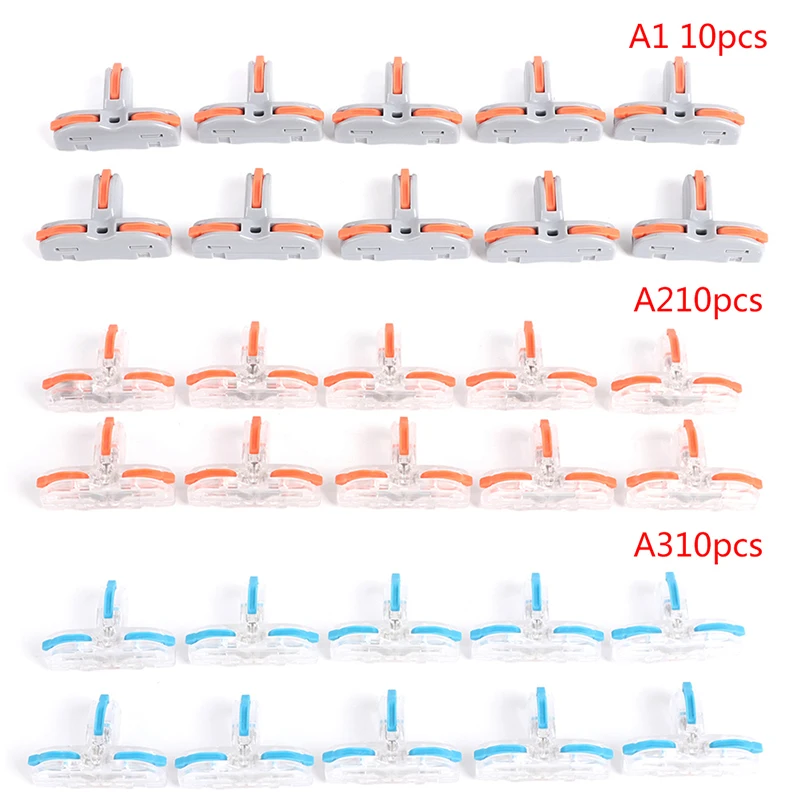 

10pcs T-Type Wire Connector Quick Distribution Terminal Copper Clip