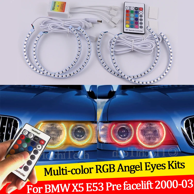 Для BMW X5 E53 предварительно 2000 2001 2002 200316 цвета RGB Ангельские глазки светодиодный