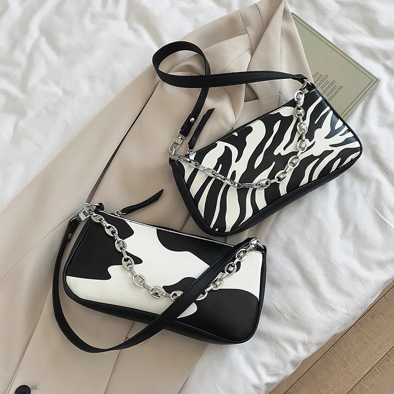 

Thick Chain PU Leather Crossbody Bags For Women 2020 Small Flap Solid Color Simple Handbags Lady Shoulder Bag Daily Totes Sac