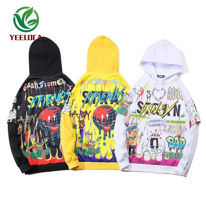 Осень-зима 2019 уличная мода для мужчин и женщин с принтом букв длинными рукавами