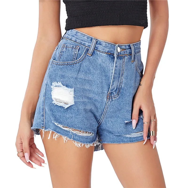 

Лидер продаж, летние женские джинсовые шорты, рваные джинсовые шорты с высокой талией, модные сексуальные женские шорты, новинка