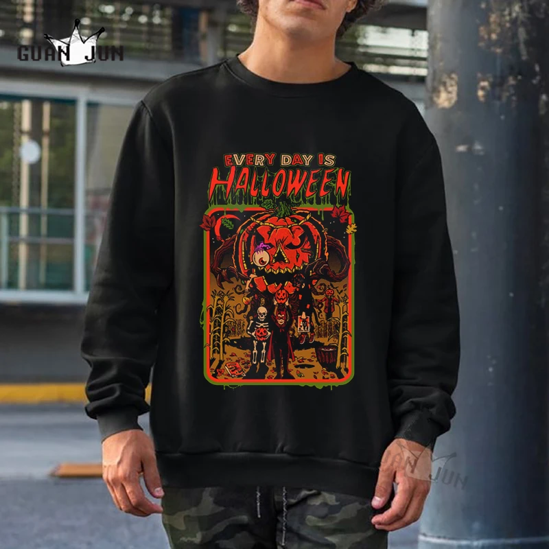 

Повседневная Толстовка в стиле Хэллоуин, осенняя уличная одежда, мужской пуловер оверсайз в стиле хип-хоп с длинным рукавом в стиле Харадзю...