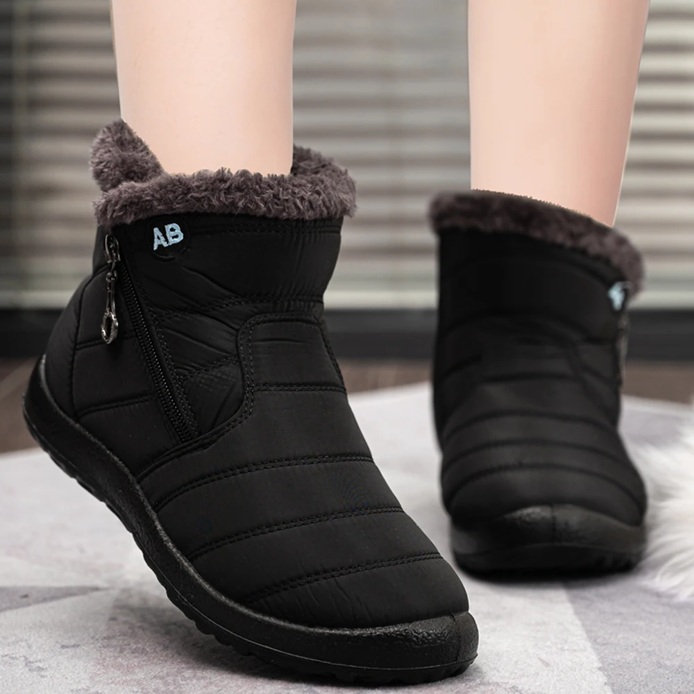 Boots Waterproof Snow Boots Female Plush Winter Boots Women 