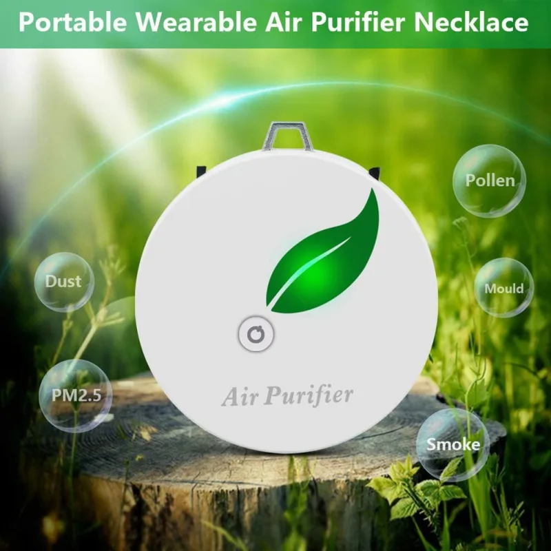 

Mini Portable Air Purifier, Wearable Air Purifier Necklace USB Charging Travel-Size Smoke Purifier, Personal Air Purifier, Remov