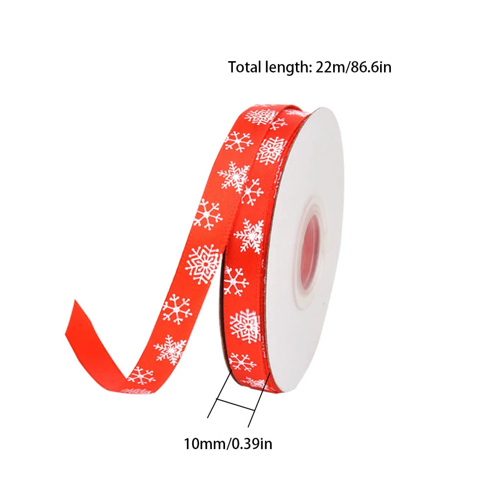 

2pcs 22mm Polyester Ribbon Bronzing Ribbon Printed Christmas Ribbon For Christmas Decoration DIY Sewing Fabric