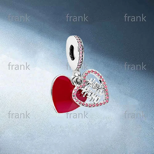 

New Popular Sterling Silver Pendant, Double Happiness Heart Shape, Fashion Original Jewelry, Ladies' Wedding Gift 796590EN151