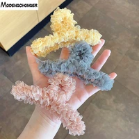 simple hair claw clamp hair crab for women girls hair clip claws lace plastic solid color salon styling holding hair accessories