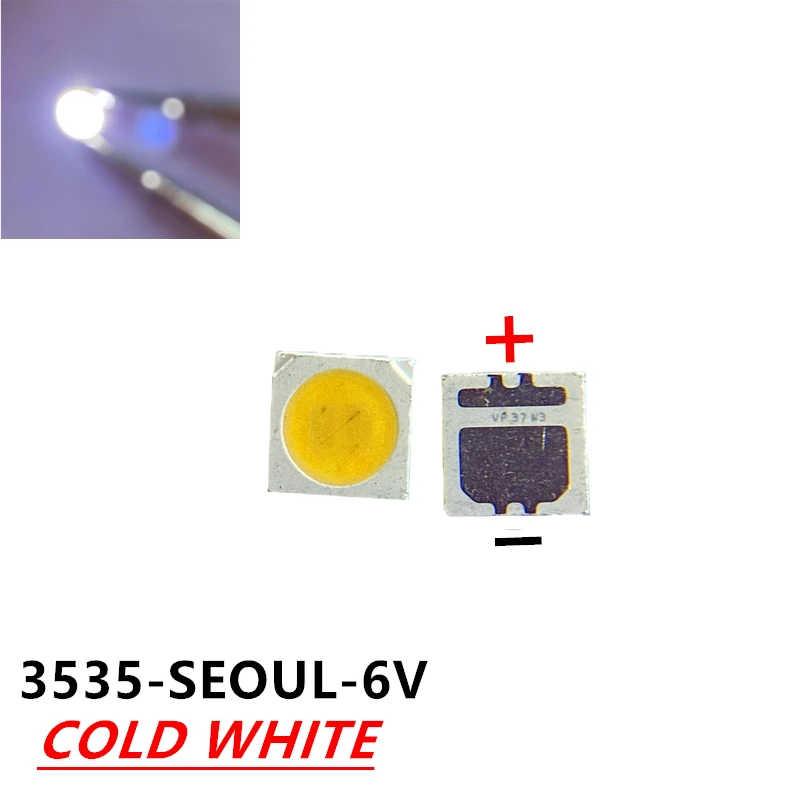 400 Сеул высокое Мощность светодиодный Светодиодный Подсветка 2 Вт 3535 6V холодный