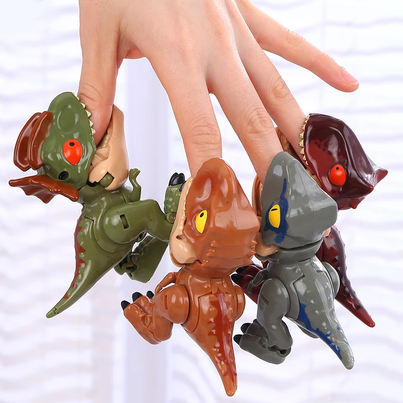

Mini Transformation Cute Dinosaur Q Version Tyrannosaurus Rex Dilophosaurus Velociraptor Torosaurus Movable Model Action Figure