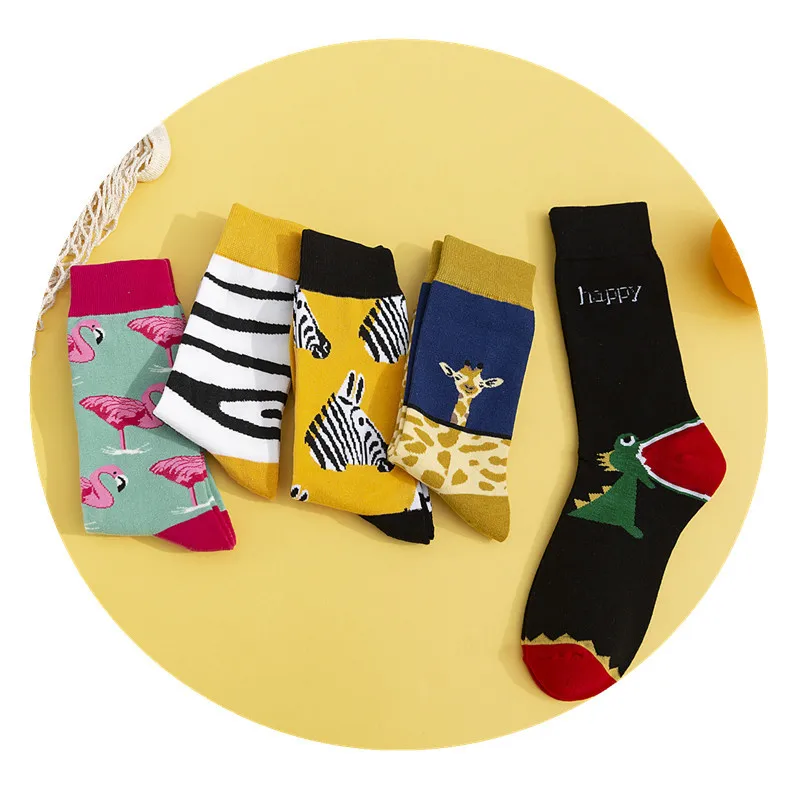 Женские модные носки с мультяшными животными новинка сезона осень 2019 трендовые