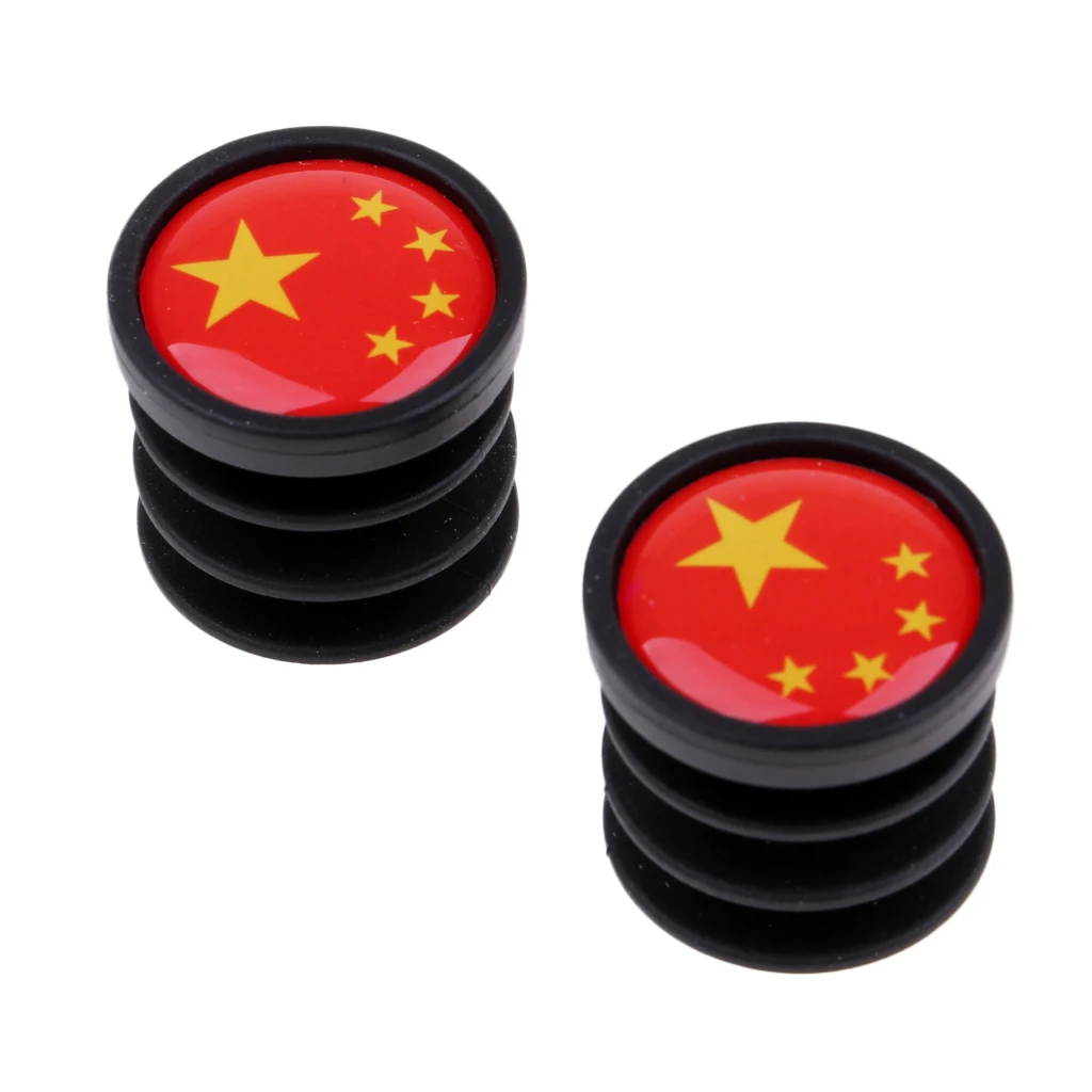 2 шт. пластиковые торцевые заглушки для руля велосипеда с национальным флагом