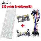 Для Arduino Starter Kits 830 MB-102 Tie беспаечная макетная плата с точками + 3,3 V 5V блок питания + 65pcs Jumper Cables Solderl
