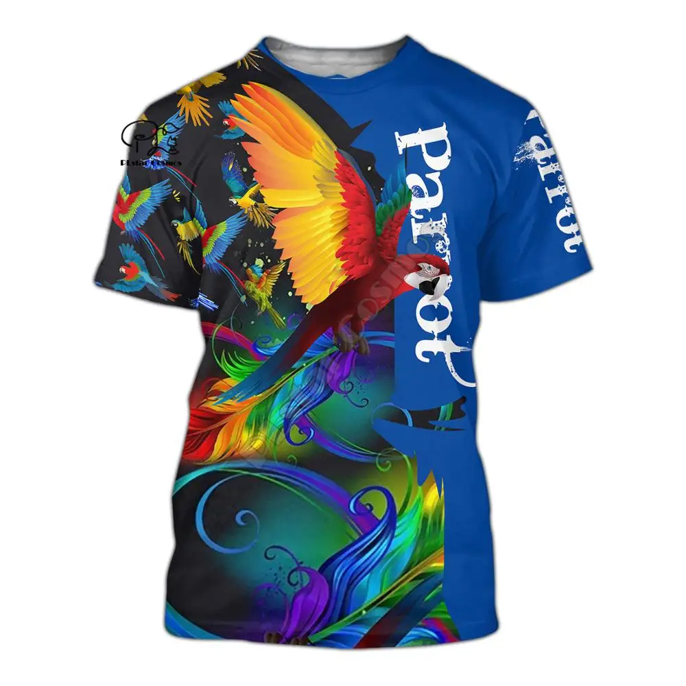 Футболка унисекс летняя с рисунком животных птиц попугаев голубей | Мужская