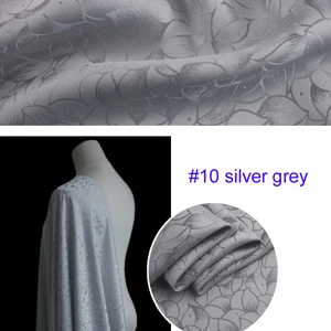 10 silver grey Тяжелый шелк материал лотоса жаккард шелковая ткань для платьев рубашки шелк вискоза - Цвет: 10 silver grey