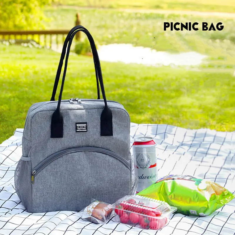

Portable Lunch Box Picnic Bag Waterproof Aluminum Foil Thickened Large Cold Storage Basket For Outdoor Family Dining Home Party