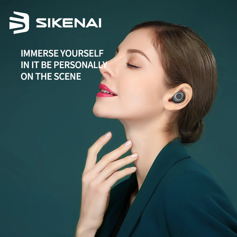 TWS-наушники Sikenai Bluetooth 5 0 IPX4 водонепроницаемые микрофон миниатюрные спортивные