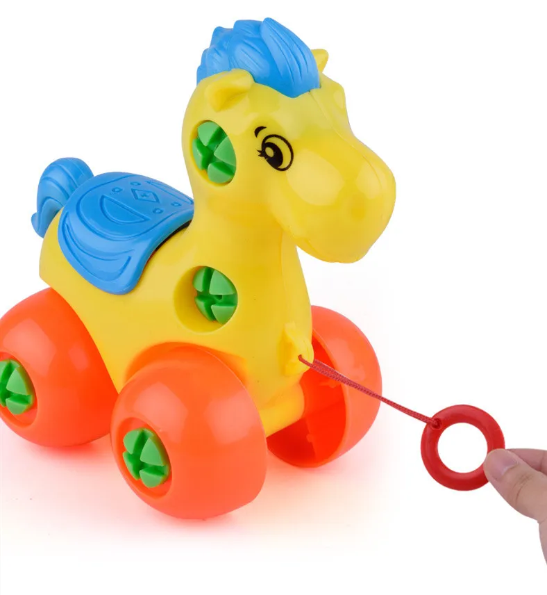 Early Learning Education Toys For Children Disassembly Car Cartoon Animal Assembled Blocks Sets Screwdriver Hex Nut Building Toy | Игрушки и