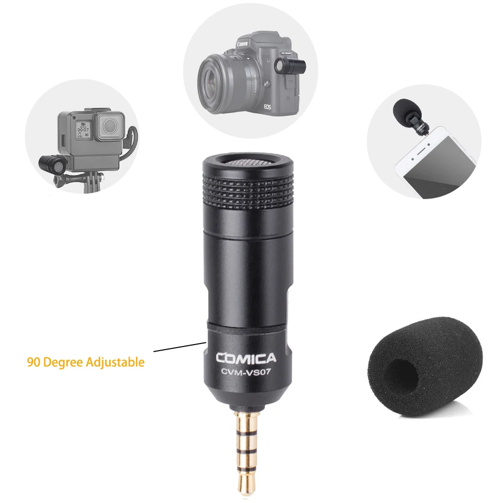 

COMICA CVM-VS07 Omnidirectional Mini Microphone for GoPro DSLR Camera Phone Stabilizer Mic for Video Recording(3.5mm TRRS)