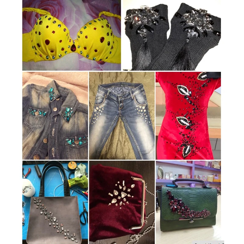 Распродажа 64 шт./лот смешанные цвета стеклянные стразы для шитья аксессуары