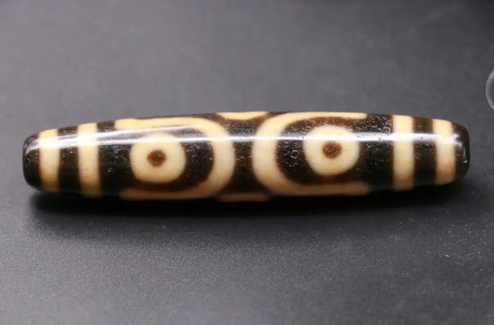 Суперэнергетический Тибетский Старый Агат 6 глаз Длинные бусины dZi амулет 78*15 мм