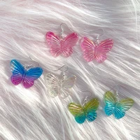 2000s accessories rainbow butterfly dangle earrings for women harajuku diy jewelry y2k fashion earrings egirl aesthetic party