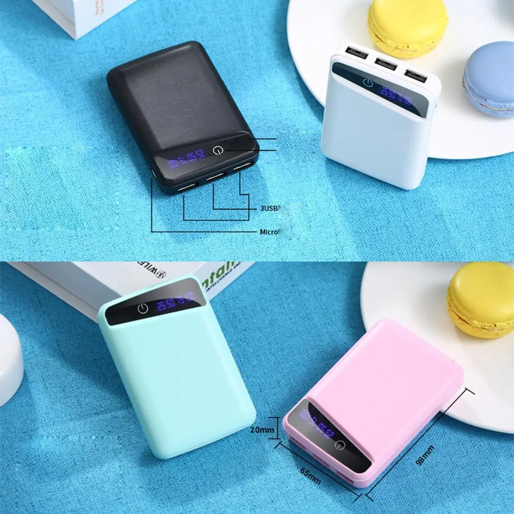 3 USB mi ni power Bank мобильный телефон 10000 мАч портативное зарядное устройство Внешняя