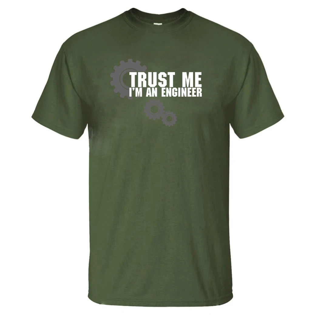 Мужская футболка с надписью Trust Me I Am An инженер летняя научным принтом Новое