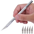 1 Набор, металлическая ручка, искусственный нож, резак для дерева и бумаги, ручка для гравировки, режущие принадлежности, сделай сам, искусственный нож