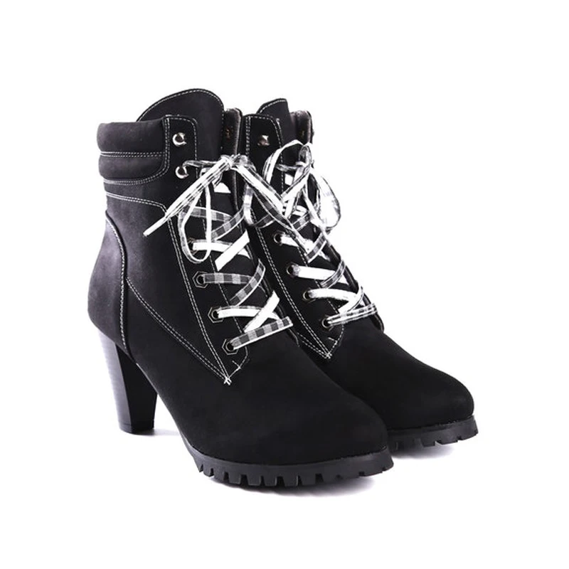 

[GOGD ]2021Autumn female boots hot style in Europe and America bind thick high-heeled boots trade large yards of leather boots