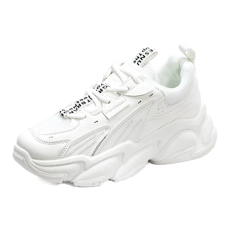 

Chunky Sneakers Women Fashion Black White Platform Wedges Sports Dad Shoes Harajuku PU Leather Running Tennis Zapatos De Mujer