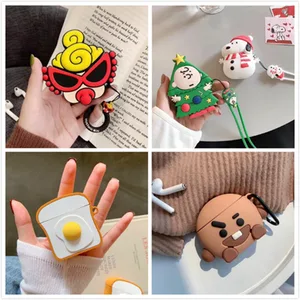 Беспроводной чехол для Airpods 1, 2, Iphone, милый чехол с защитой от потери для Air Pods, с кольцом-держателем для ключей, чехлы с зарядным держателем