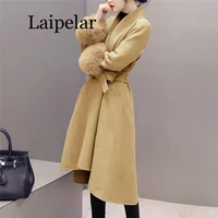 coat female long winter 2020 mid long new korean temperament womens popular outerwear woolen voat