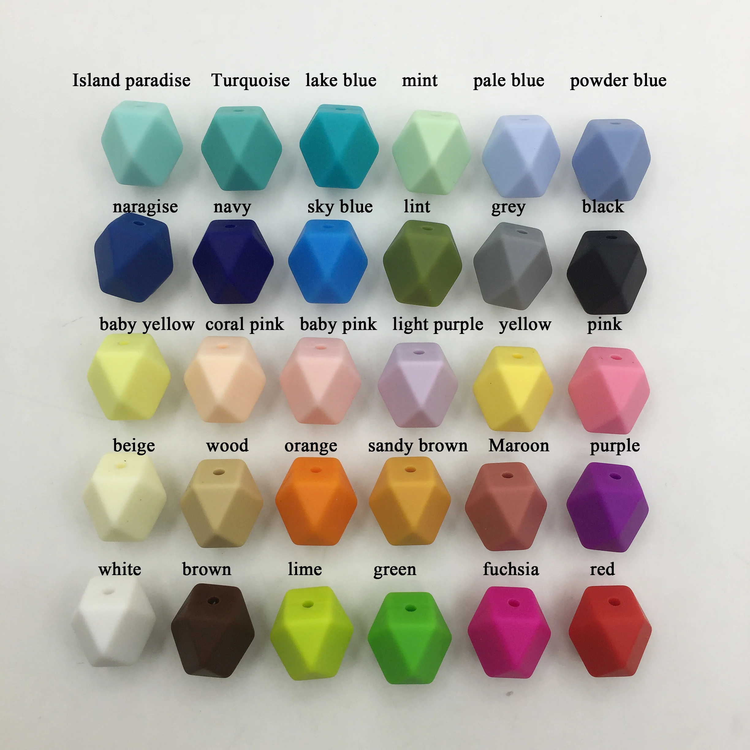 

Small Silicone Beads Hexagon 15*13mm 50pc Food Grade Silicone Teether DIY Pacifier Clips Beads Necklace Baby Teether Let's Make