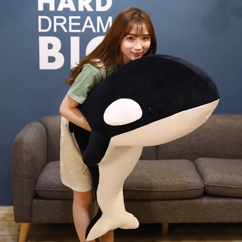 

60/80cm Cute Killer Whale Plush Doll Pillow Soft Orcinus orca Black and White Whale Fish Plush Toy Stuffed Shark Baby Toys Gift