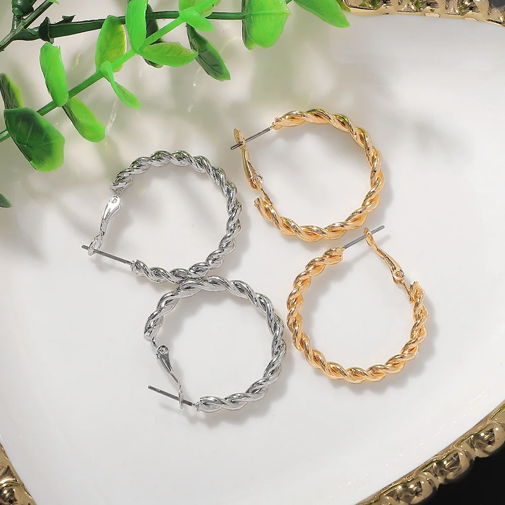 Женские серьги с фианитом BA большие золотистые/Серебристые разных стилей