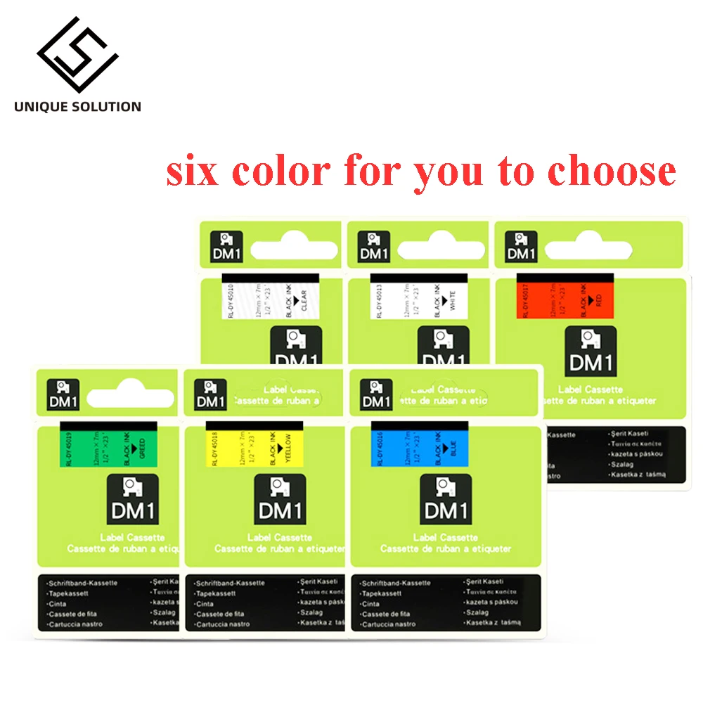 Высококачественная лента для этикеток D1 12 мм 45013 черно белая картриджей