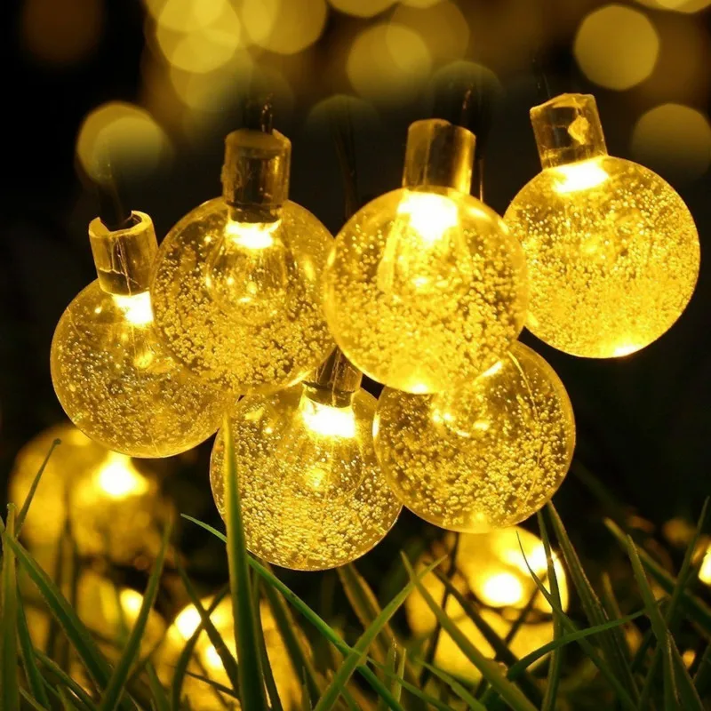 Солнечный светодиодный хрустальный шар струнный светильник 10 м