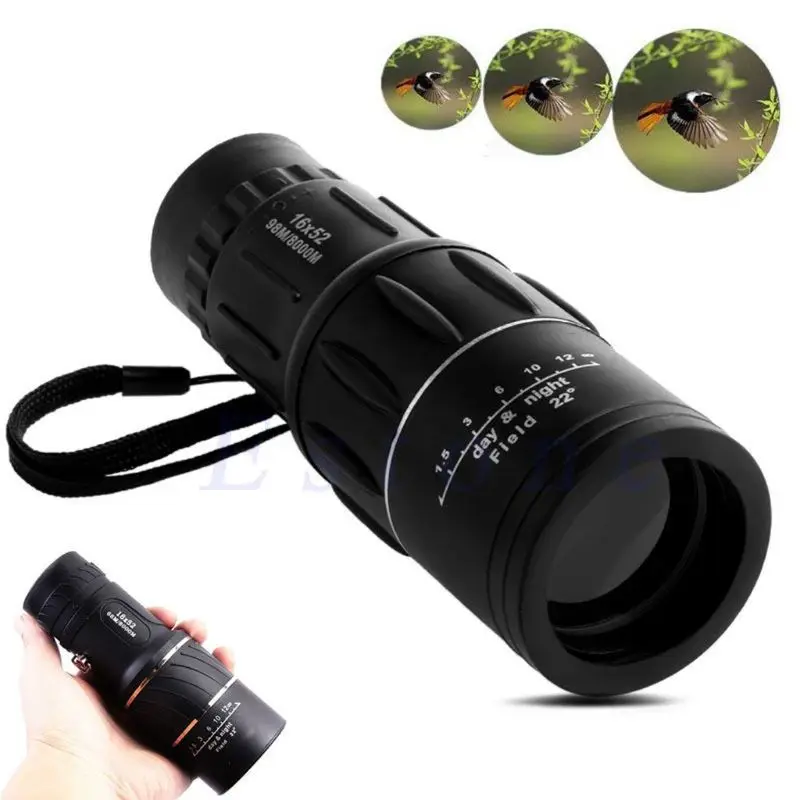 Дневной и ночной оптический монокуляр 16x52 HD Vision для охоты кемпинга пешего туризма