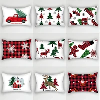 christmas santa claus cartoon holiday rectangle lumbar pillow car seat sleeping waist support sofa room decoration