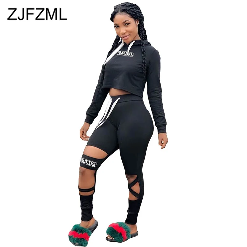 Женский спортивный костюм из двух предметов с надписью Укороченный свитшот