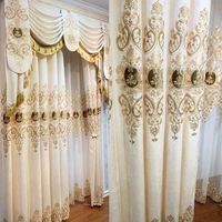 european luxury gold print curtain high blackout curtains for living dining bedroom window tulle curtains