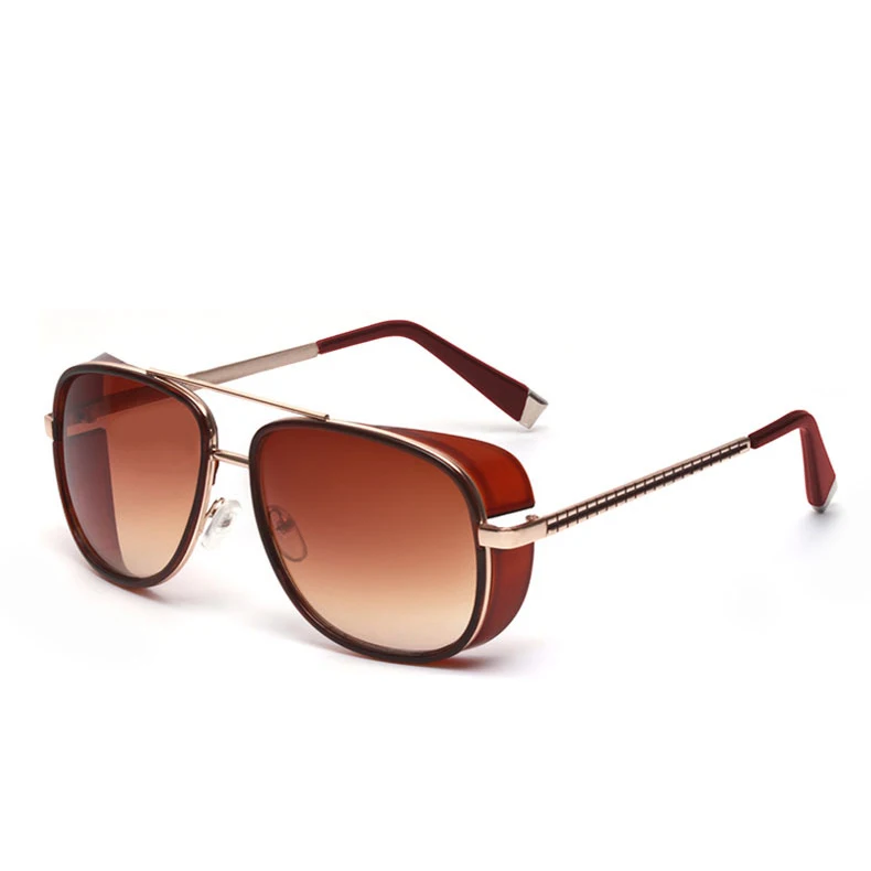 ATLRC61-2 Psacss Vintage PUNK Sunglasses Men Women Tony Stark Iron Man Fashion High Quality Sun Glasses For Driving Outdoor Gafas de sol - Цвет линз: ATLRC61-2